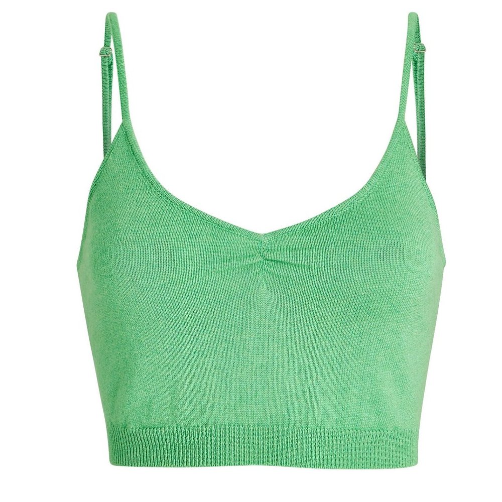 NWT Le Superbe Hailey Cropped Wool Blend Camisole Cami Tank Green Size XS